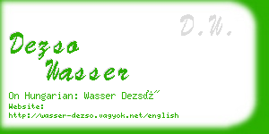 dezso wasser business card